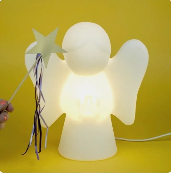 Luminária abajour Anjo Branco - Decoração para Quarto de bebê