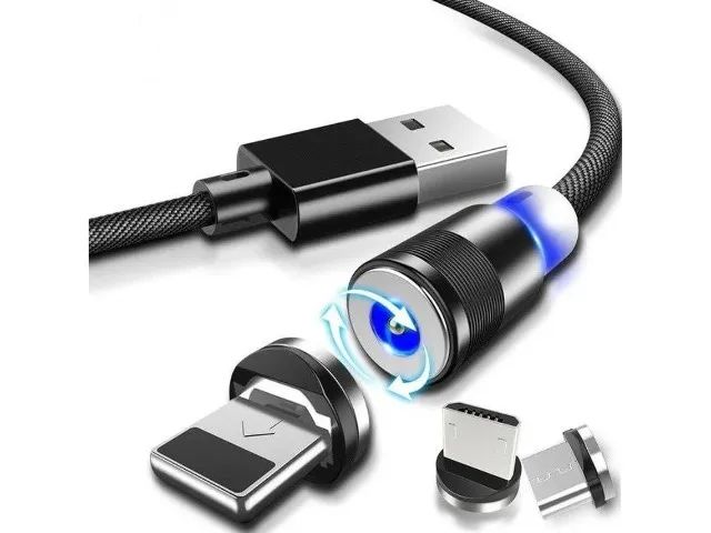 Cabo Carregador Magnético 3x1 iPhone Tipo C Micro Usb Rápido - Foto 4