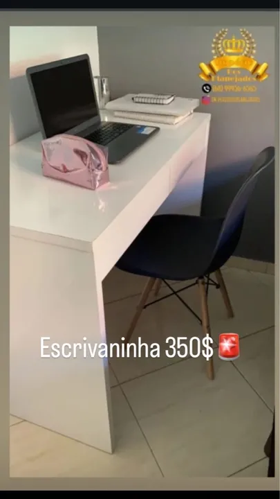 Escrivaninha branca 350$ - Nova