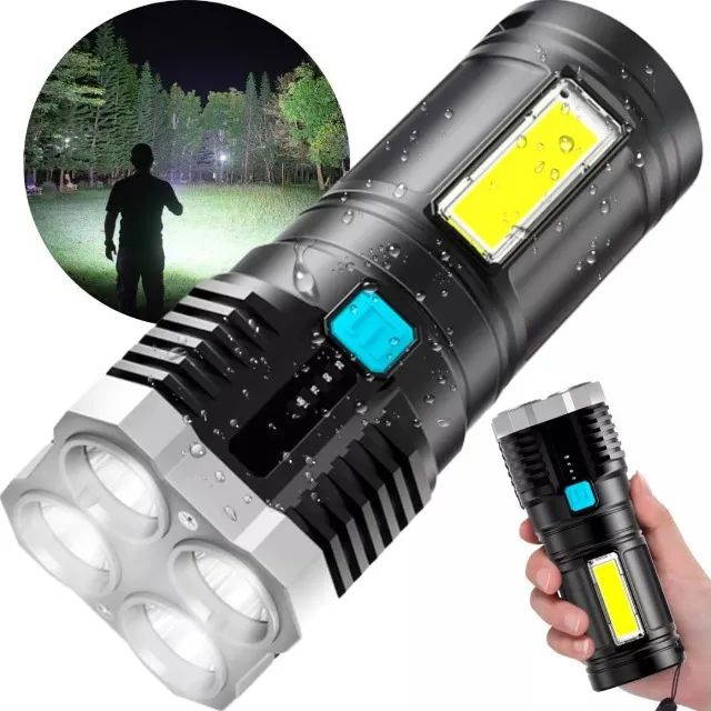 Lanterna Led 4 nucleos Recarregavel prova d agua - novo - Foto 5