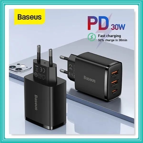 Baseus Carregadores De Parede 20W, 30W, 65W, + 65W,100W, +100W - Foto 3