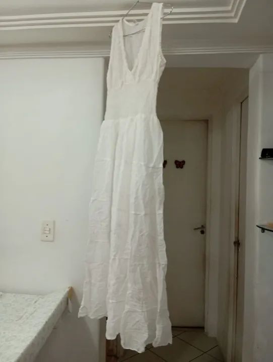 VESTIDO BRANCO ESTILO INDIANO - NOVO (ÚLTIMA PEÇA!) - Foto 3