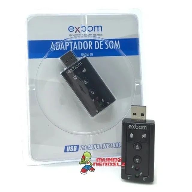 Placa de Som USB, Adaptador Áudio 7.1 Para P2, Pc, Notebook - Exbom em São Luís ma 