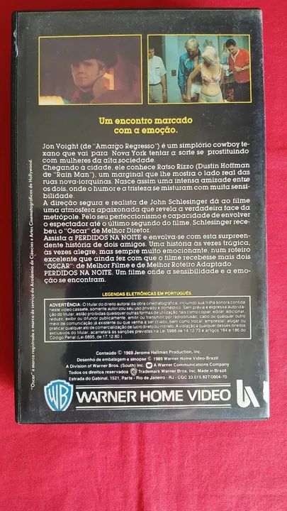 VHS - PERDIDOS NA NOITE - ( MIDNIGHT COWBOY ) - ( 1969 ) - Foto 2