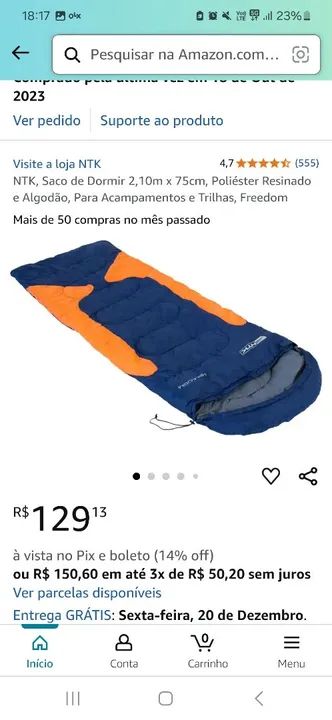 Saco de Dormir NTK 2,10m x 75cm - Freedom