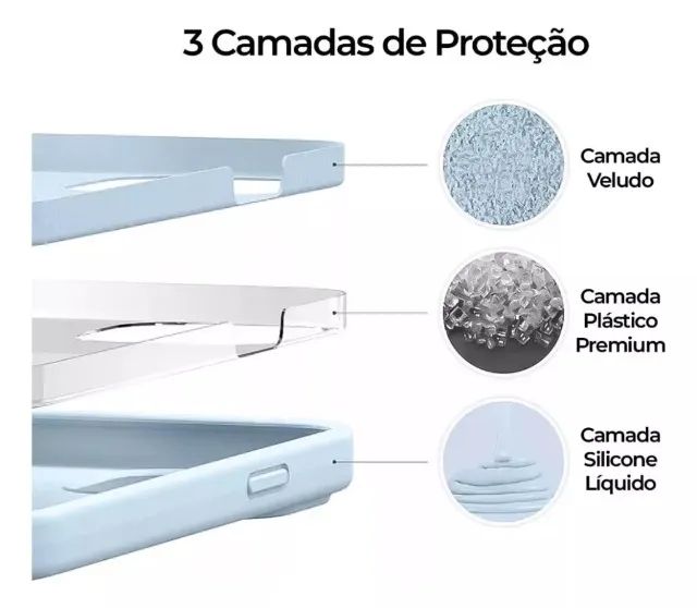 Capa iPhone 14 Pro Em Silicone Com Interior Aveludado - Branco - Foto 2