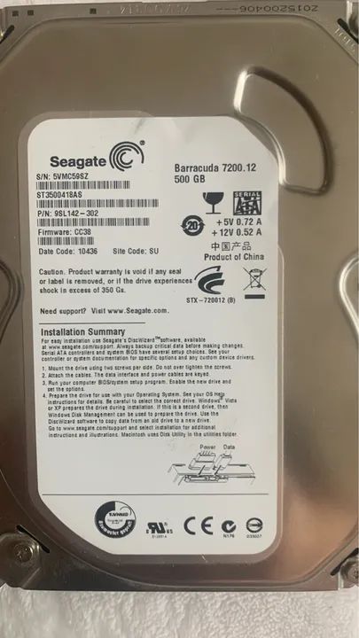 02 HDs de 500GB Seagate