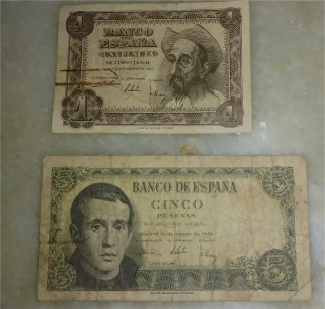 Cédulas (2) antigas da Espanha 