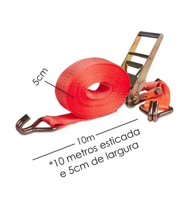Cinta catraca fita e gancho 2 Toneladas 10 metros - Foto 5