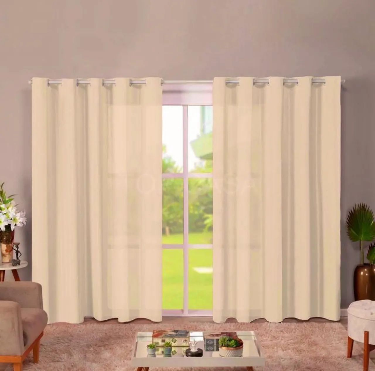 Cortina para sala com ilhós tamanho: 3,00X2,80m - Foto 3