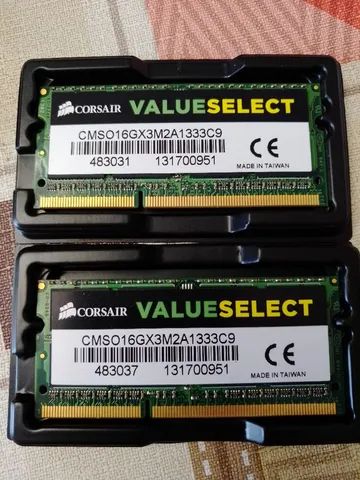 Kit 02 módulos de memória DDR3-1333 08 Gb cada Corsair