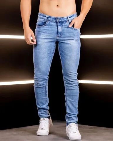 Calças Jeans masculina com lycra 