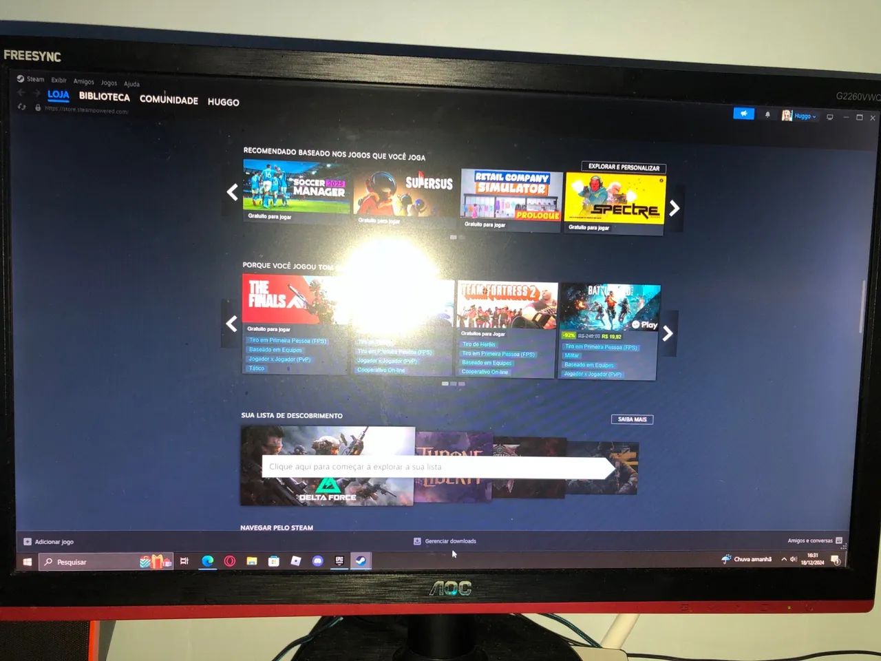 MONITOR AOC 22P FREESYNC 75hz