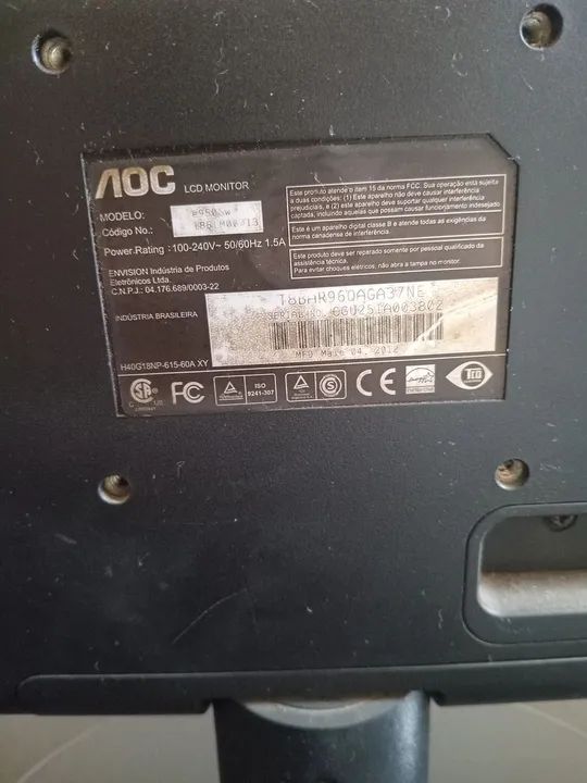 Monitor AOC 18,5 POLEGADAS COM DEFEITO  - Foto 2
