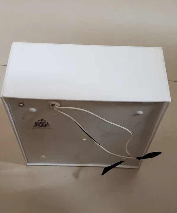 Lustre paflon acrílico quadrado branco sobrepor 18x18 - Foto 2