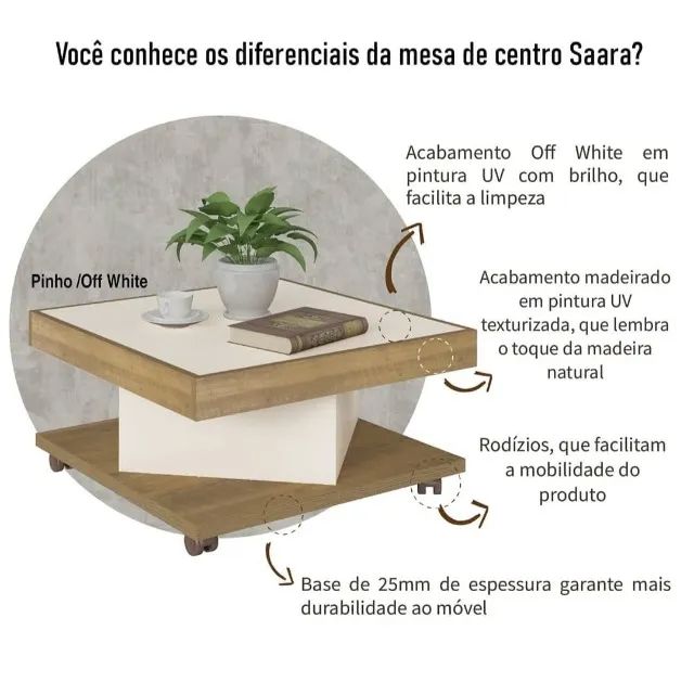 Promoção Mesa de Centro Amadeirada  - 31/10 