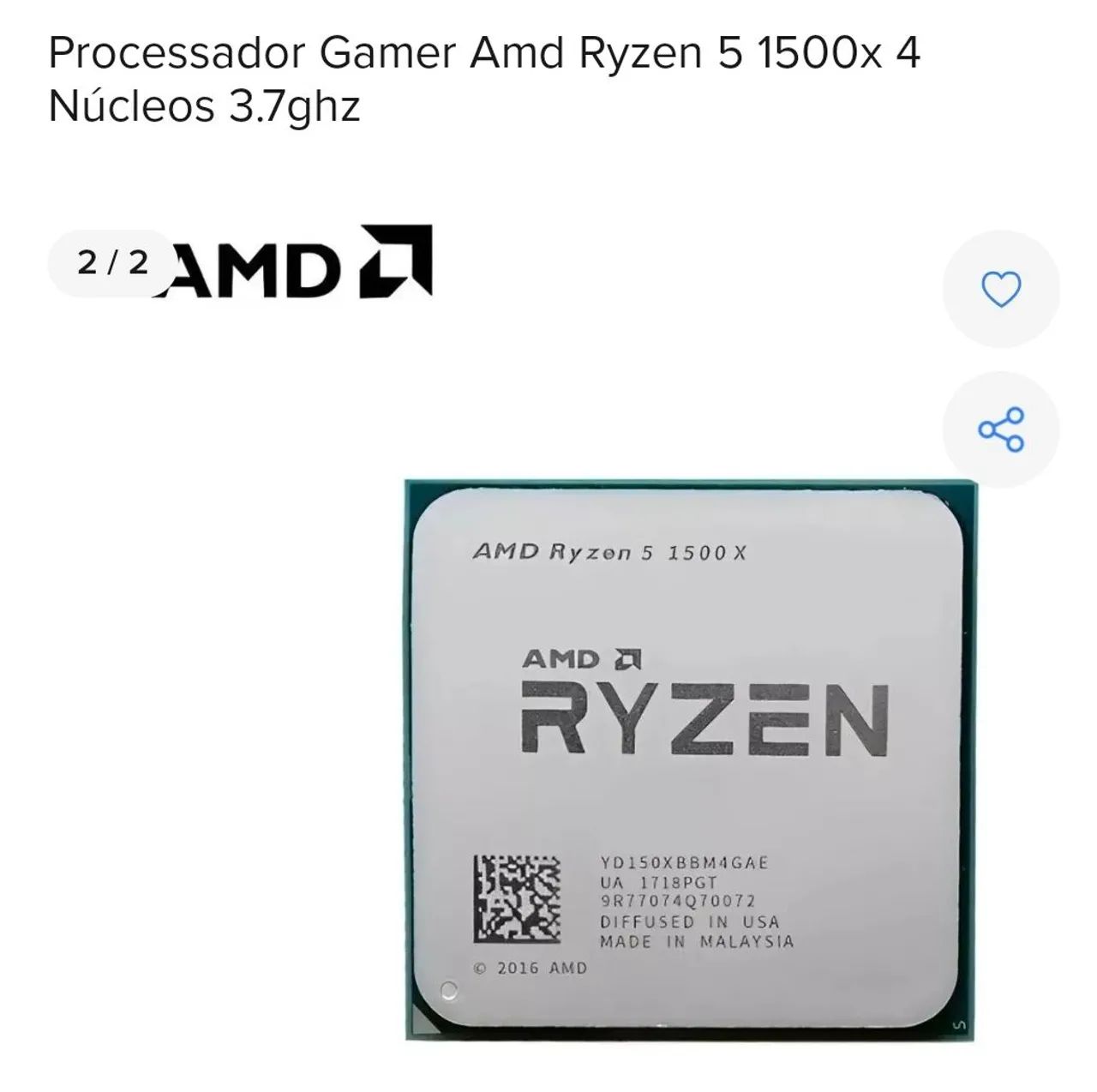 AMD RYZEN 5 1500X PROCESSOR64166975687938120