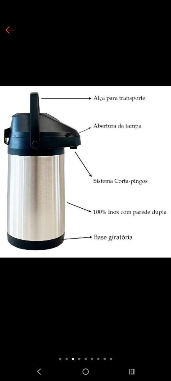 Garrafa Térmica de Aço Inox com Bomba - Foto 3