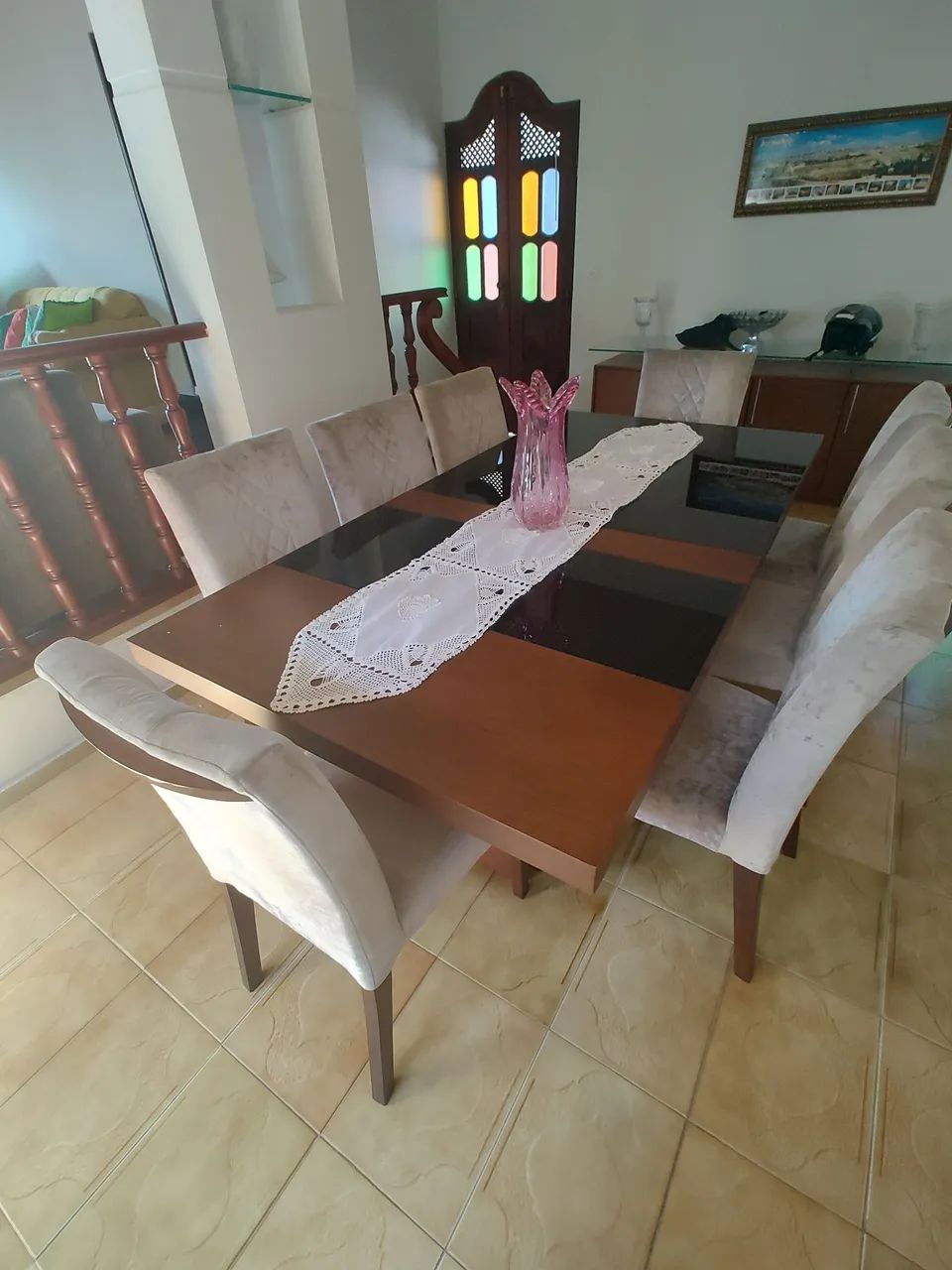 Mesa de Jantar em Madeira com 8 Cadeiras - Foto 4