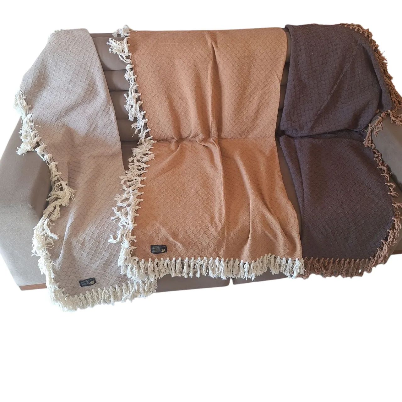 Mantas com franjas 1.60x1.60 