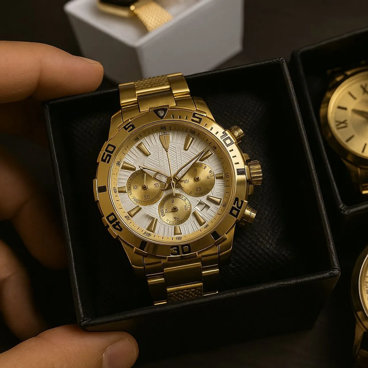 Relógio Masculino Dourado