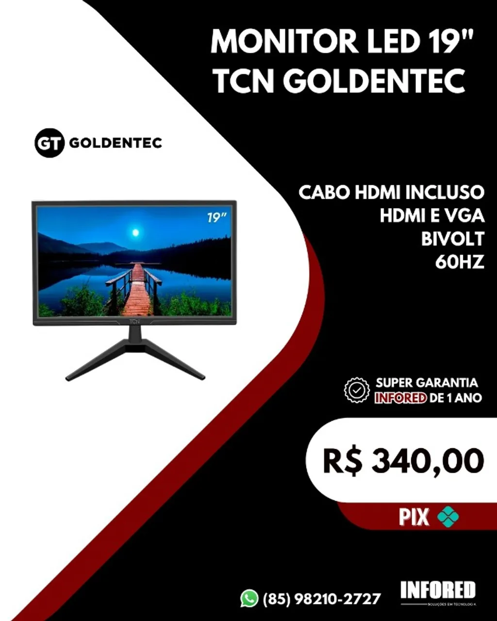 Monitor LED 19" TCN Goldentec