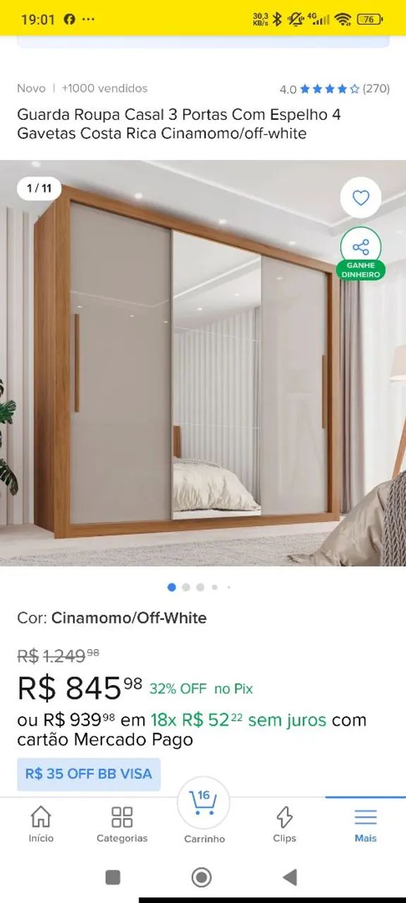 Vendo móveis com três meses de uso. Sofá, geladeira, fogão, armário, guarda roupa, rack - Foto 6