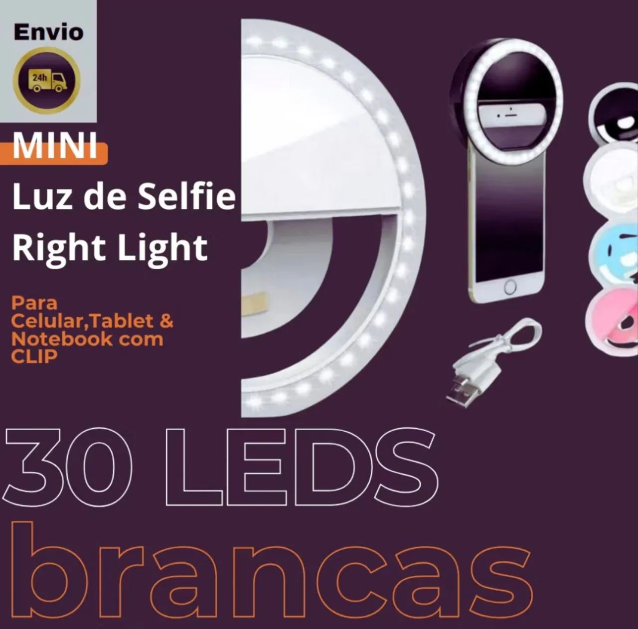 Anel de Luz para Celular - Selfie Perfeita! - Foto 6