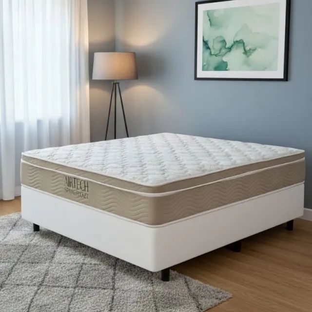 Colchão Casal Airtech + Base Box Simples - Produto Novo!  Pronta Entrega!   - Foto 2