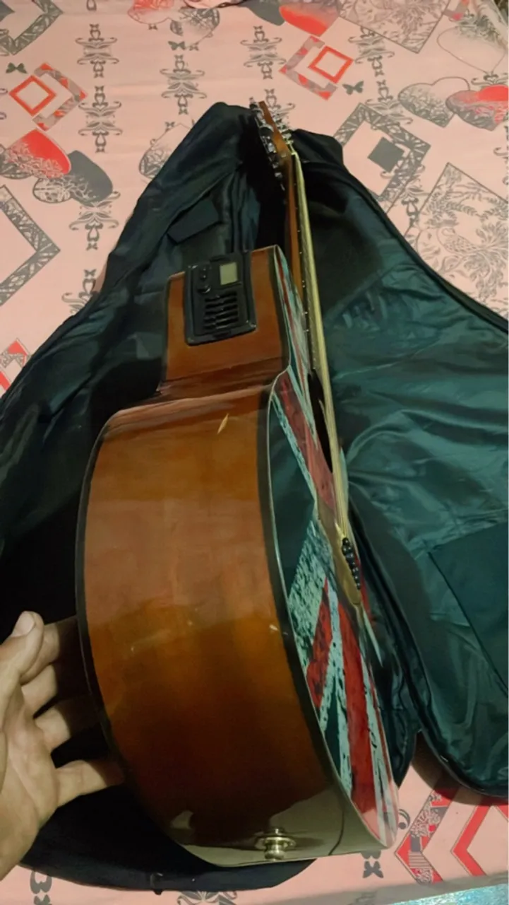 Violão Folk com Bandeira da Inglaterra
