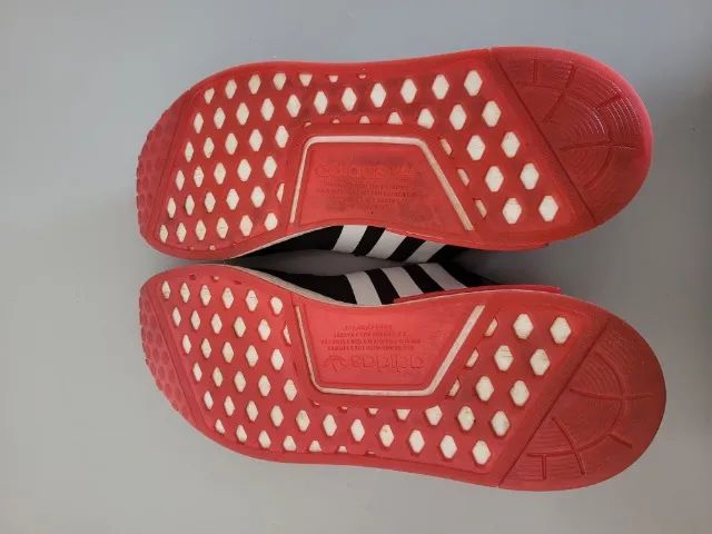 Adidas NMD_R1 Core Black / White / Solar Red Original - Foto 6