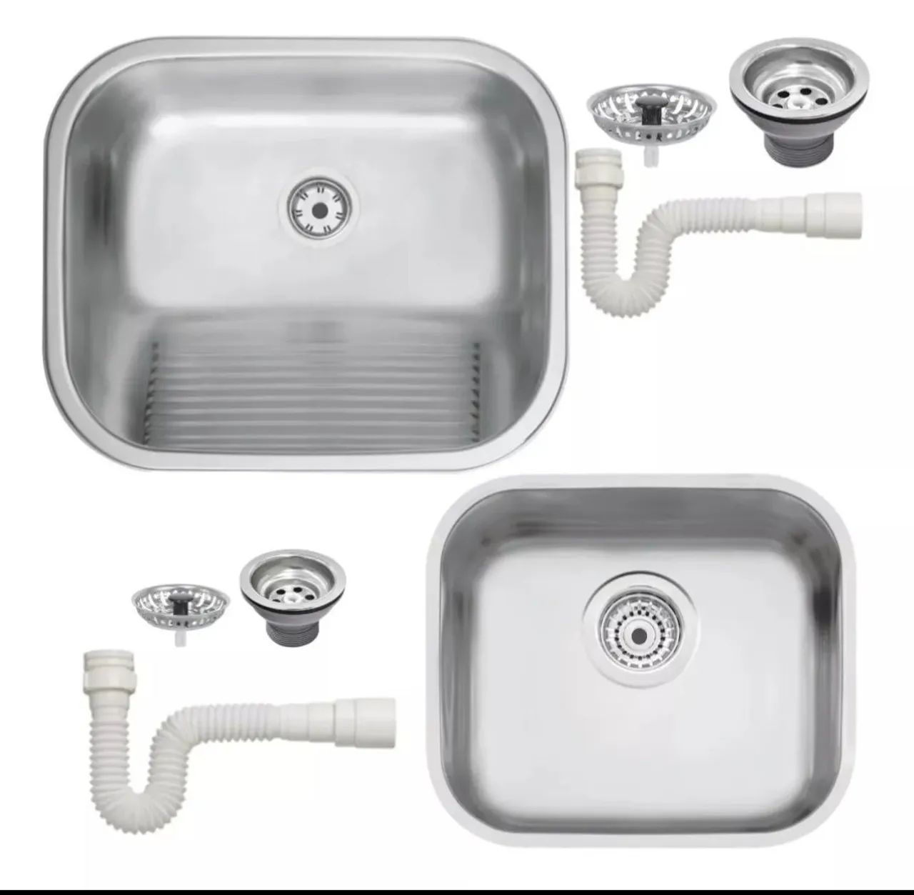 Cuba para tanque e cozinha em aço inox com acessórios
