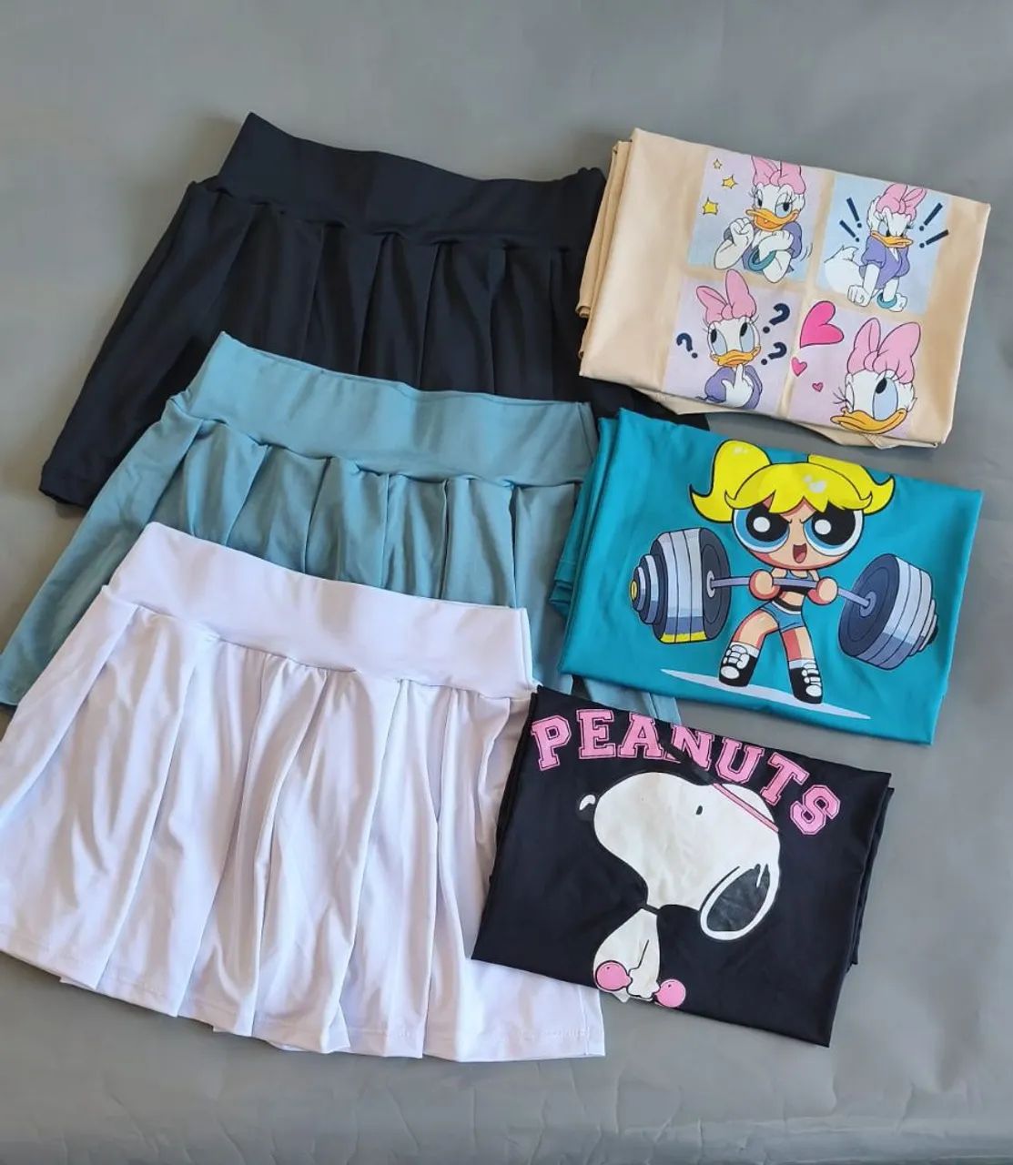 Conjunto fitness camisa oversized+short saia - Foto 2