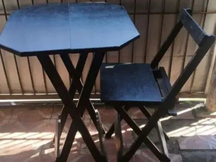 Conjunto de mesas dobráveis pretas64595960131841124