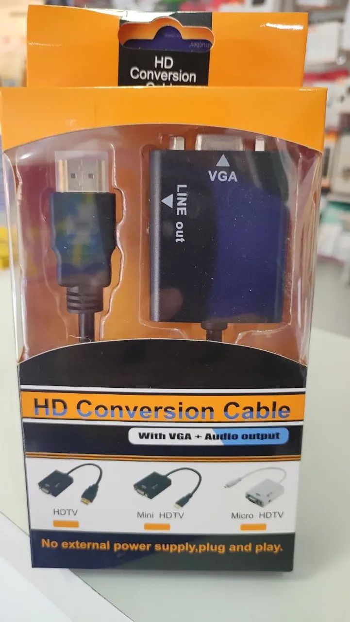 Cabo Conversor HDMI para VGA com Saída de Áudio - Foto 2