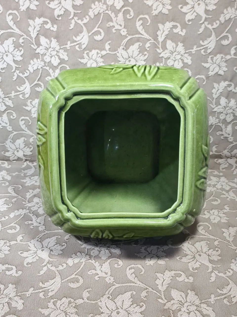 Vaso cachepot em porcelada verde - Foto 3