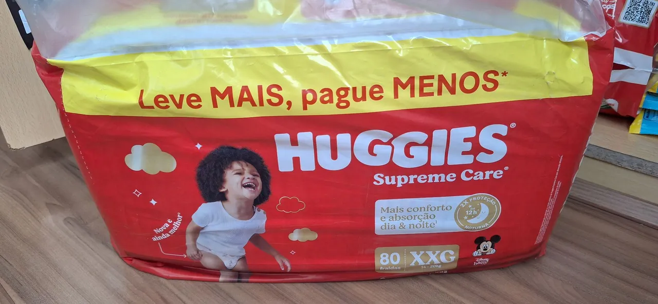 Fraldas Huggies Supreme Care 80 XXG - Pacote com 80 unidades
