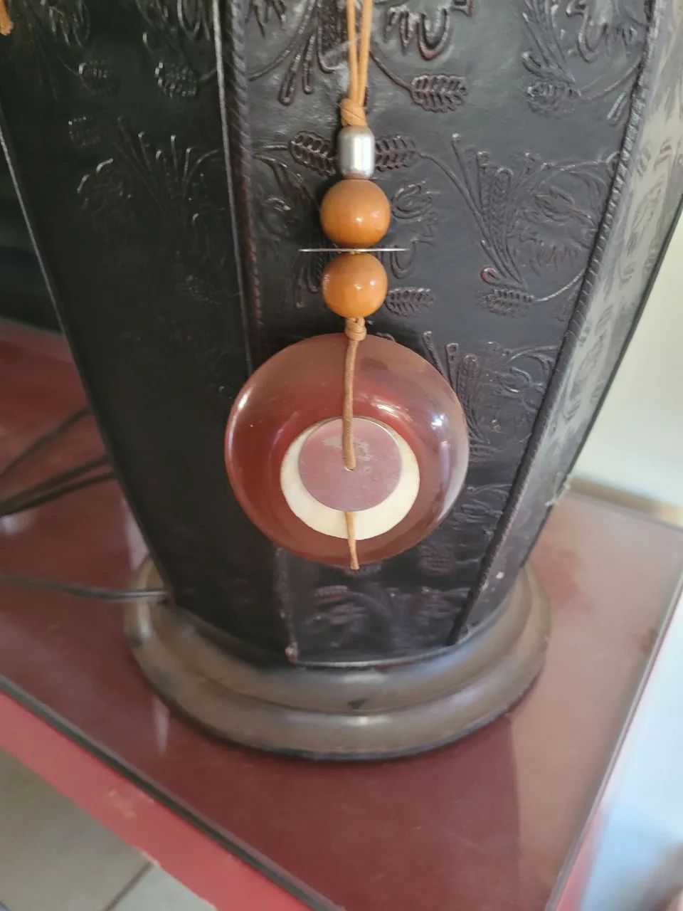 Abajur de mesa com cúpula de tecido - Foto 2