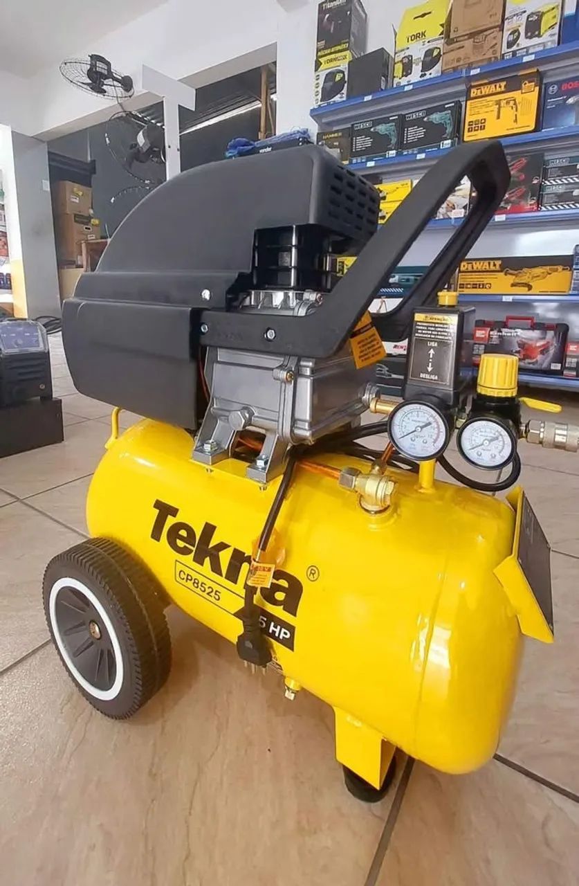 Compressor de Ar 24L 116psi Motor 2.5hp Tekna - Nova - Foto 2