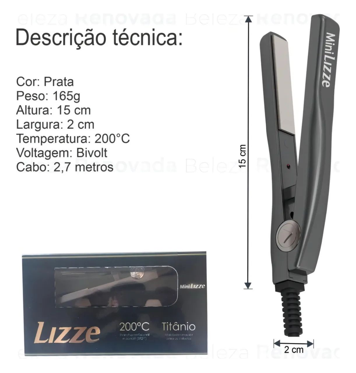 Prancha lizze mini - mini prancha mais fina  - Foto 3