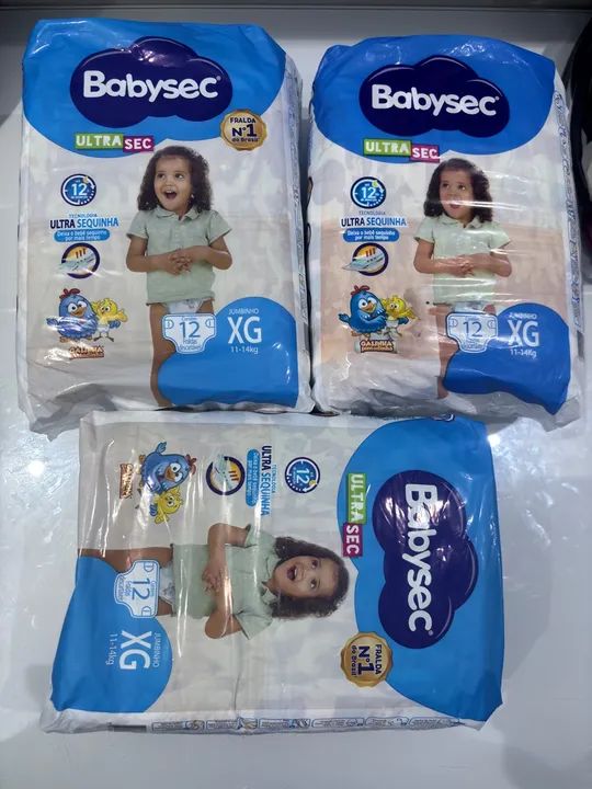 Fraldas Babysec Ultra Sec XG - Pacote com 12
