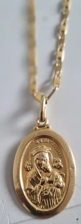 Cordão de Ouro com Medalha 18k 66cm - Foto 3
