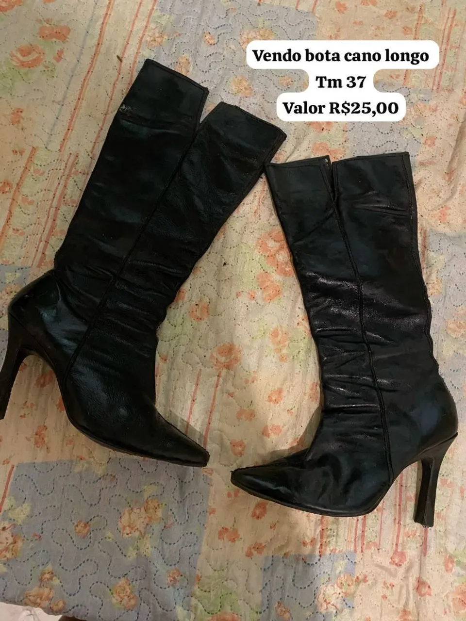 Bota cano longo preta