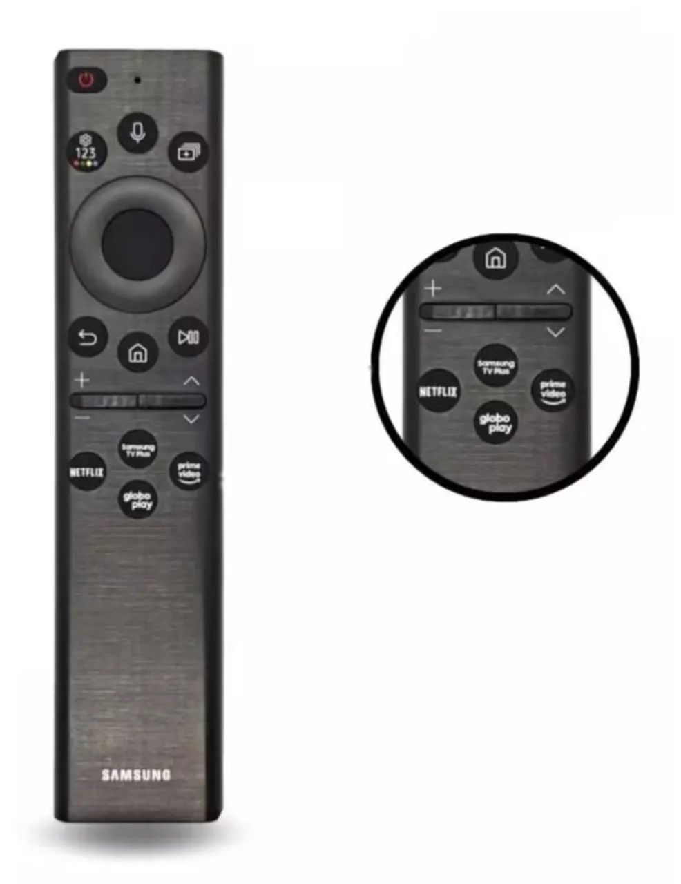 Controle compatível com Samsung smart - tecla tv plus - não tem comando de voz