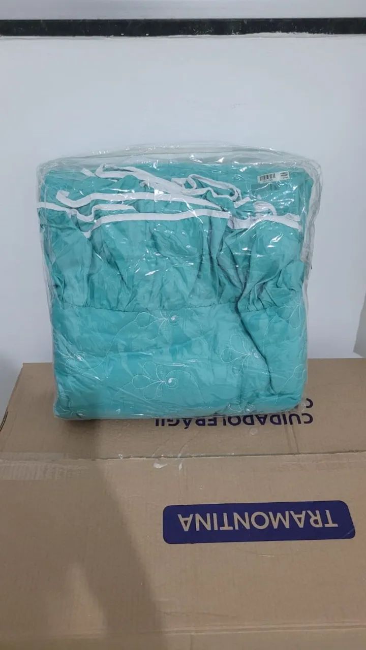 Cobre Leito (Colcha) - Cama de Casal - Sulamita Verde