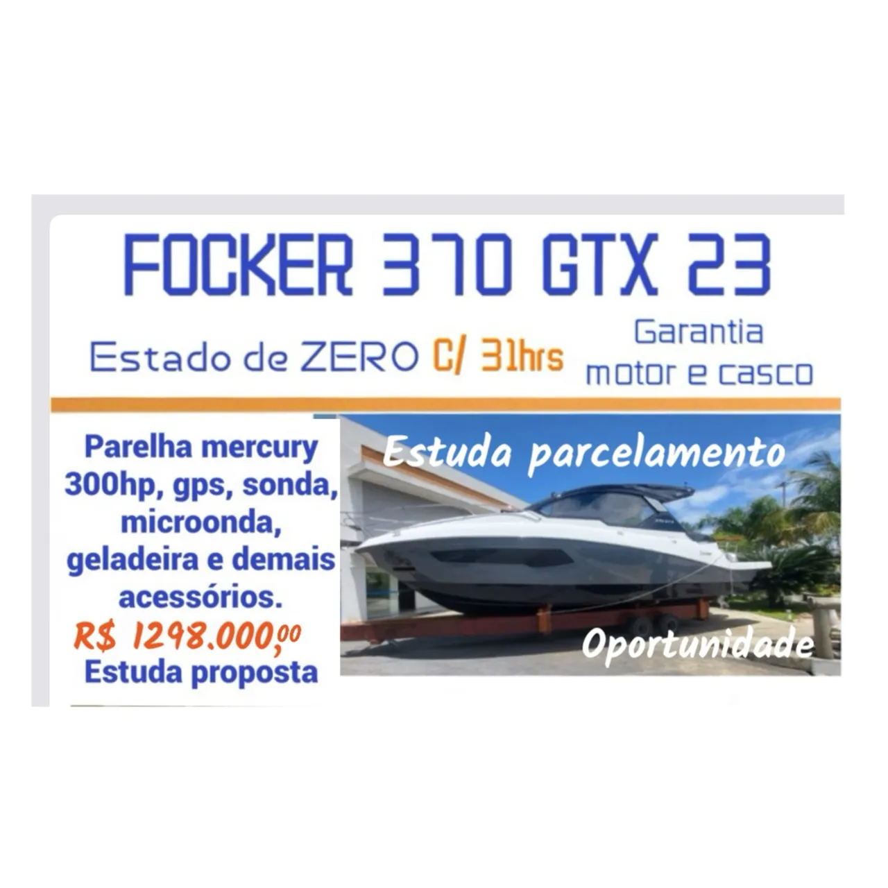 Focker 370 GTX 23 - Oportunidade Única!
