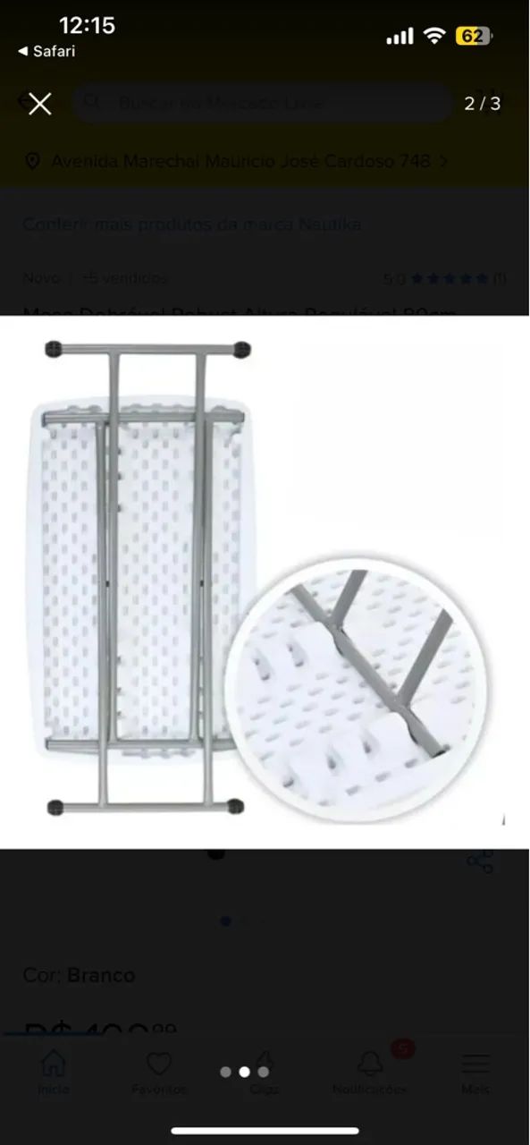 Mesa Dobrável Robust Altura Regulável 80cm - Foto 2