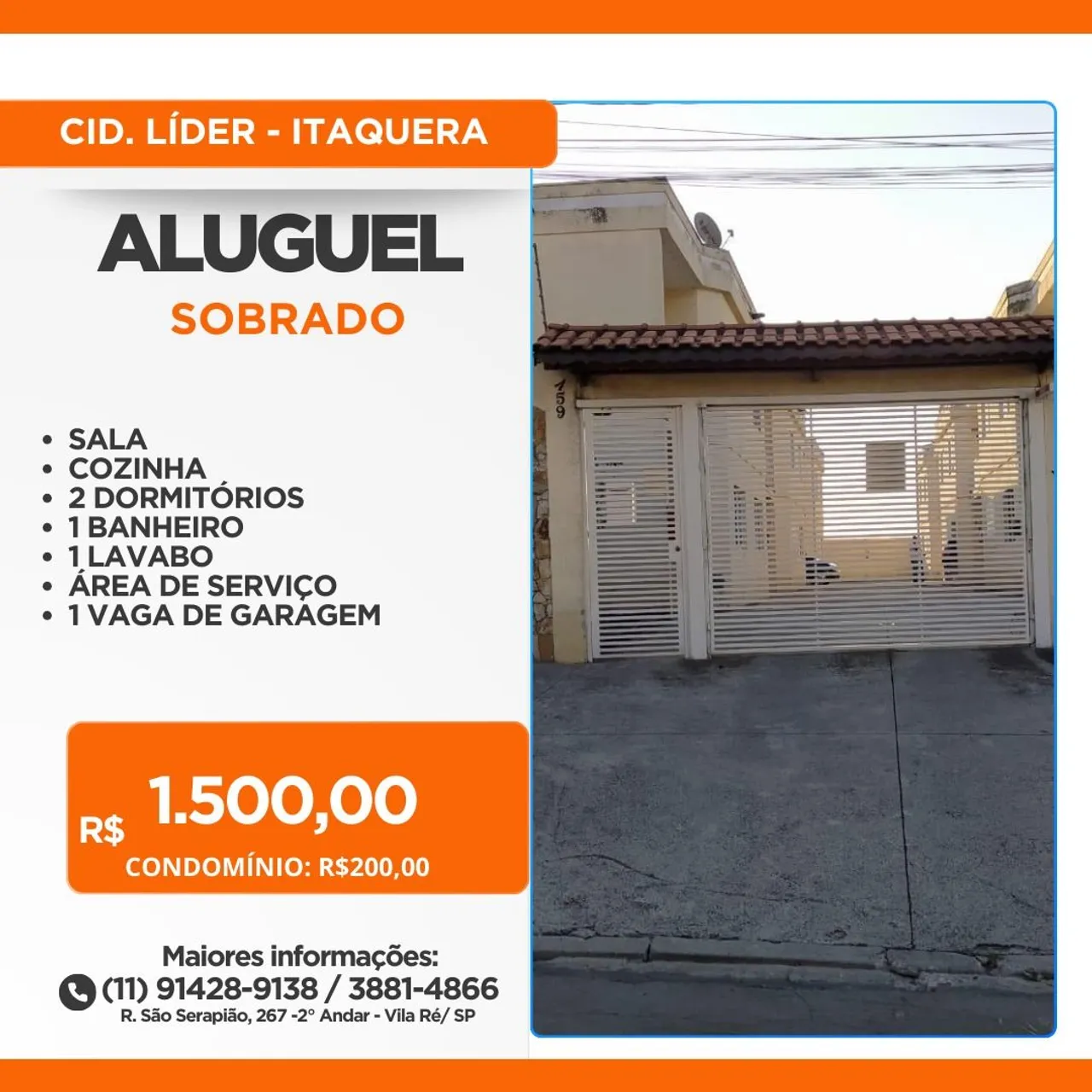 Sobrado em condomínio fechado - Cidade Líder- Itaquera