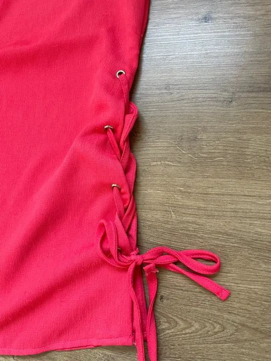 Blusa tam P feminina rosa com amarração Aisthy - Foto 4
