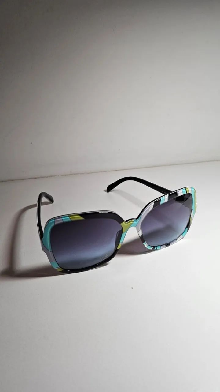 Oculos De Sol Feminino Emílio Pucci ( Original ) Espelho Azul-celeste 